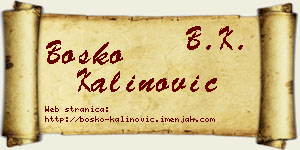 Boško Kalinović vizit kartica